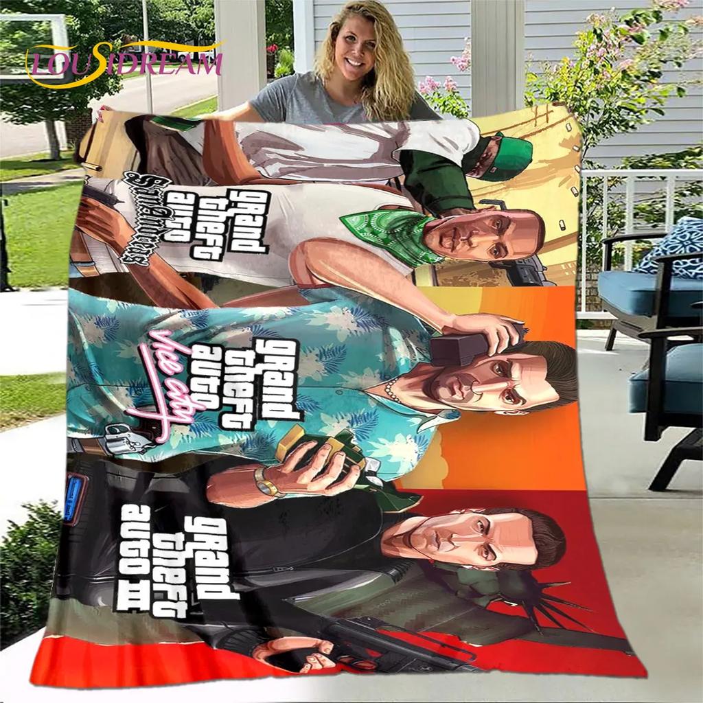 Grand Theft Auto GTA Game Gamer Soft Plush Blanket,Flannel Blanket Throw Blanket for Living Room Bedroom Bed Sofa Picnic Cover