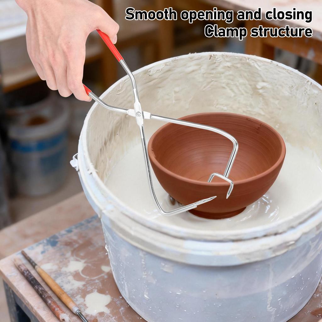 2Pcs Pottery Clay Sculpture Glaze Tong Dipping Tong Glazing Tools Metal Pottery Clamp for Clay Modeling Sculpturing Craft Making