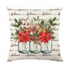 Home Decor Pillow Cover Christmas Holiday Linen Print Living Room Sofa Cushion Cover Bedroom Pillow Cover