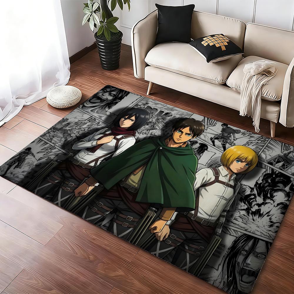 Attack-on-Titans Anime Floor Mat Soft Thickened Absorbent Non-Slip Bedroom Living Room Door Mat Home Decor Flannel Rugs