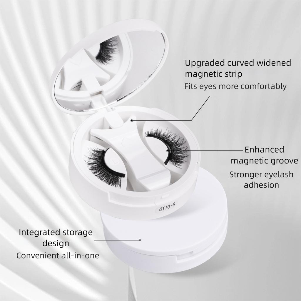 Handmade Reusable Full Strip Magnetic Eyelashes No Glue Needed Easy to Wear Waterproof Soft Magnetic False Eyelashes