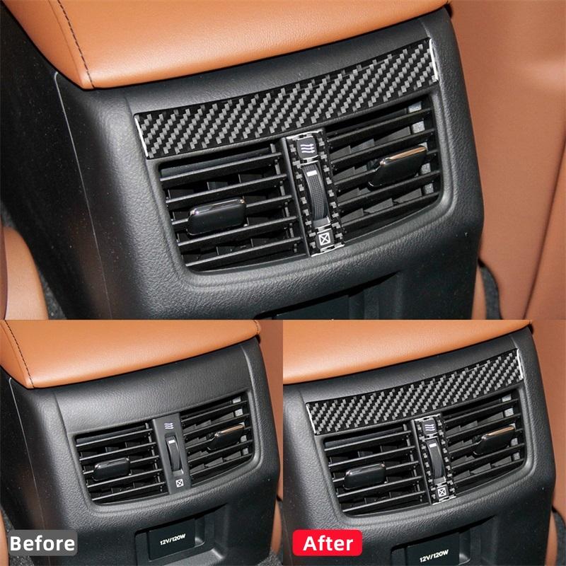For Lexus GS 2013-2019 Interior Accessories Carbon Fiber Car Rear Air Conditioning Vent Adjustment Decoration Frame Stickers