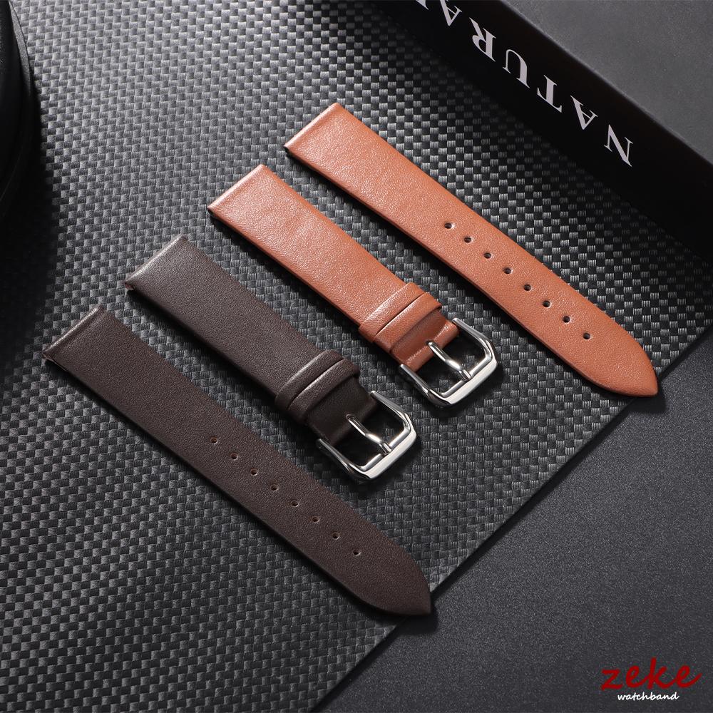 18mm 20mm 22mm Ultra-thin Genuine Cowhide Watchband Men Women Universal Watch Strap Brown White Black Wristband for Smartwatch