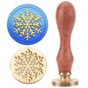 1pc Wax Seal Stamp Set Sealing Wax Stamp Solid Brass Heads with Wood Handles for Envelopes Invitations Gift Card Snowflake 83x22mm Stamps: 25x14.5mm
