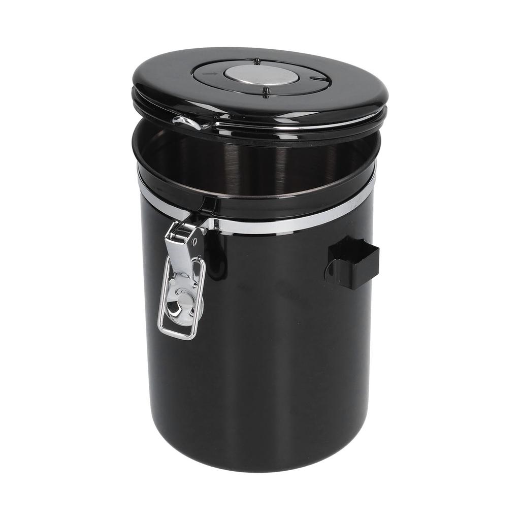 Stainless Steel Coffee Canisters with Calendar Wheel Exhaustable Coffee Jar for Home Coffee Shop