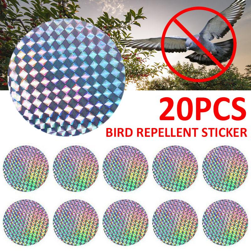 Kell 20pcs Bird Repellent Tape Reflective Anti Bird Scare Reflective Stick Tape