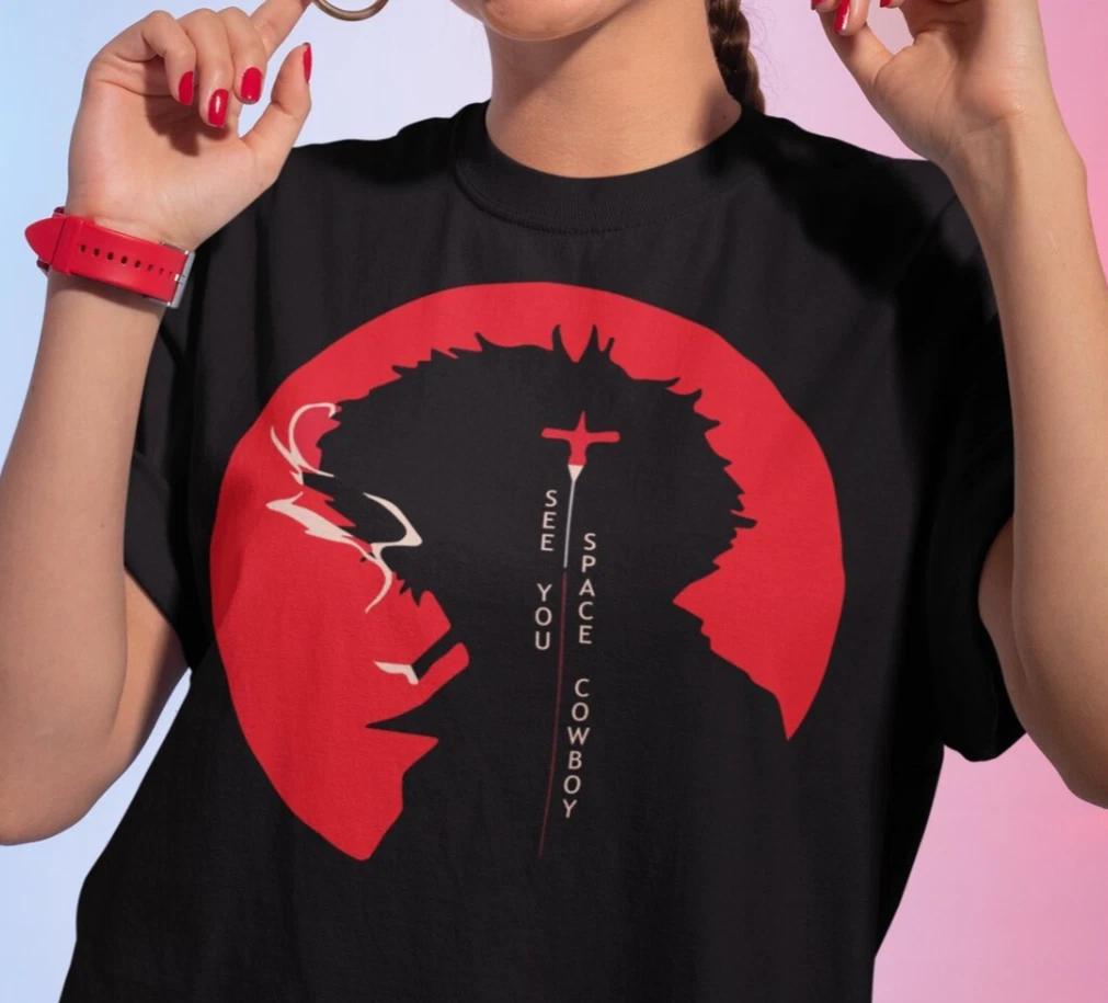 See You Space Cowboy T Shirt Spike Bebop Silhouette Graphic Tee Anime Manga Gift M