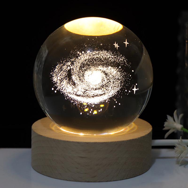 Starry Sky Crystal Ball Night Light - Creative Desktop Ornament Gift