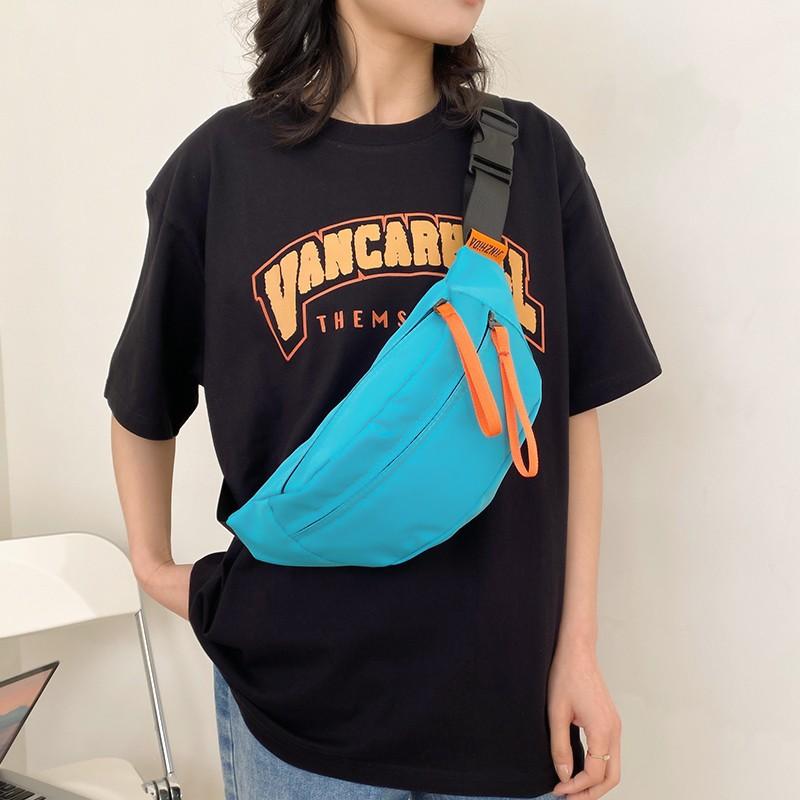 Crossbody-väska Enkel och mångsidig bröstväska ins Modemärke Liten kroppsväska Casual Japansk lätt sport löparväska