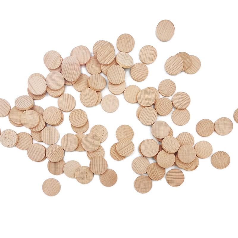 1.5CM Unfinished Round Wooden Block Blank Round Wood Slices for DIY Craft Decoration, Natural Beige Wooden Discs