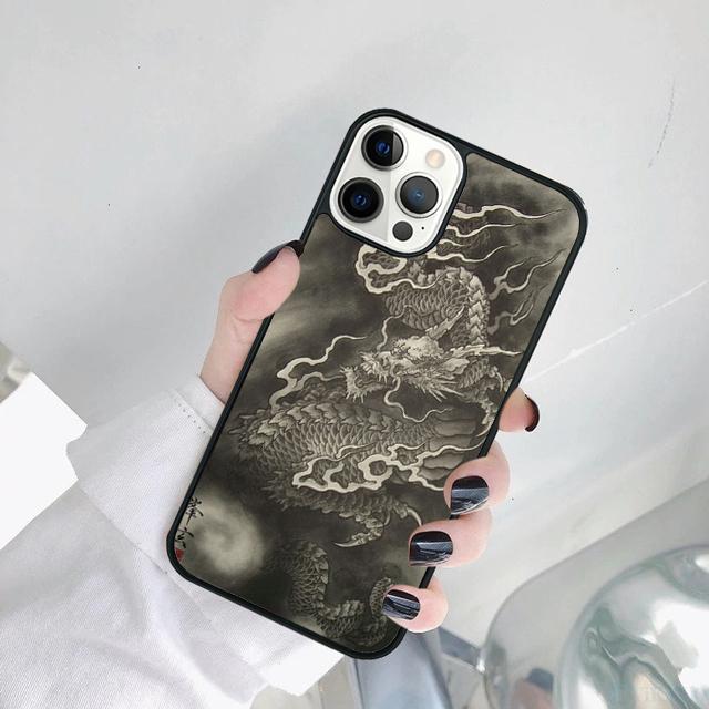 Ancient Japanese Dragon Phone Case Cover For iPhone 17 Air 15 Pro MAX 16 Plus 14 12 11 13 Coque