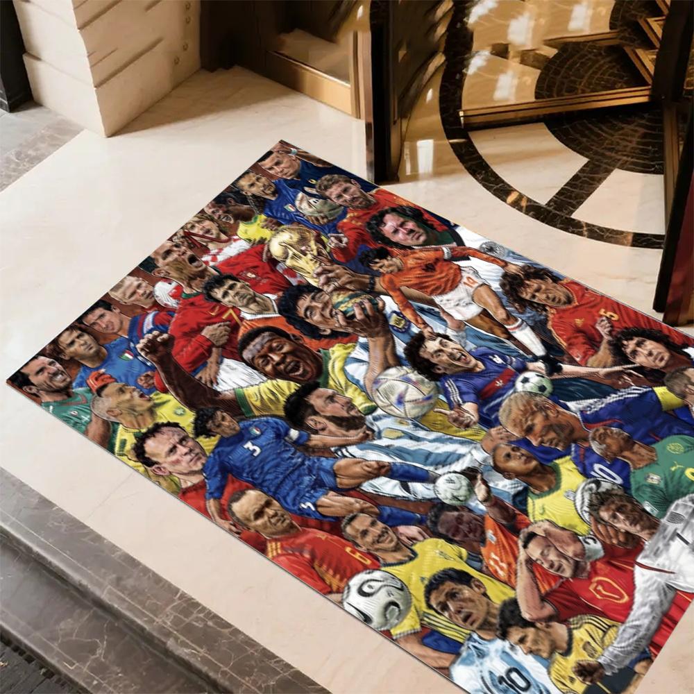 Lionel Messi Football Legends Collage Carpet Design For Living Rooms Playrooms Balcony Dining Room Antislip Rug Office Home Decor Perfect Gift For Fri