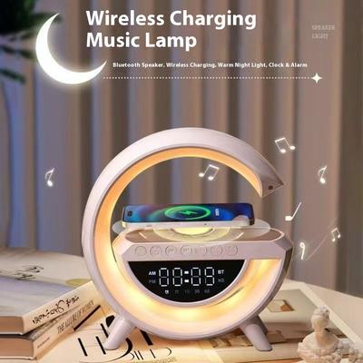 Bluetooth Speaker Wireless Charging Alarm Clock Ambient Light Multi-function Wireless Charging Smart Bluetooth Speaker
