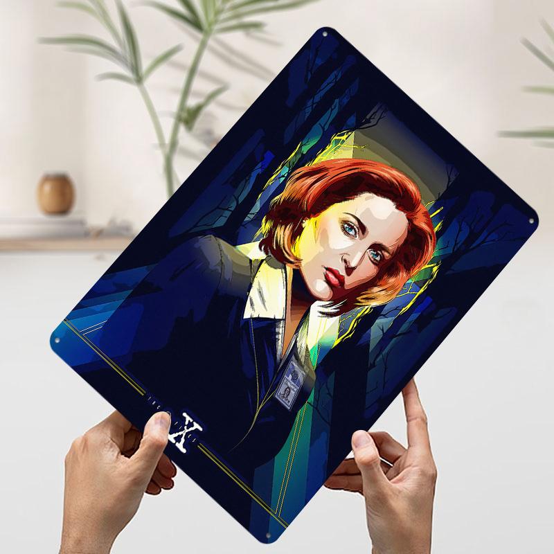 

Dana Scully From The XFiles Portrait Tin Plaque Poster Customized Wall Art Retro Vintage Metal Signs for Man Cave House Decor 7.9x11.8In(20x30cm)