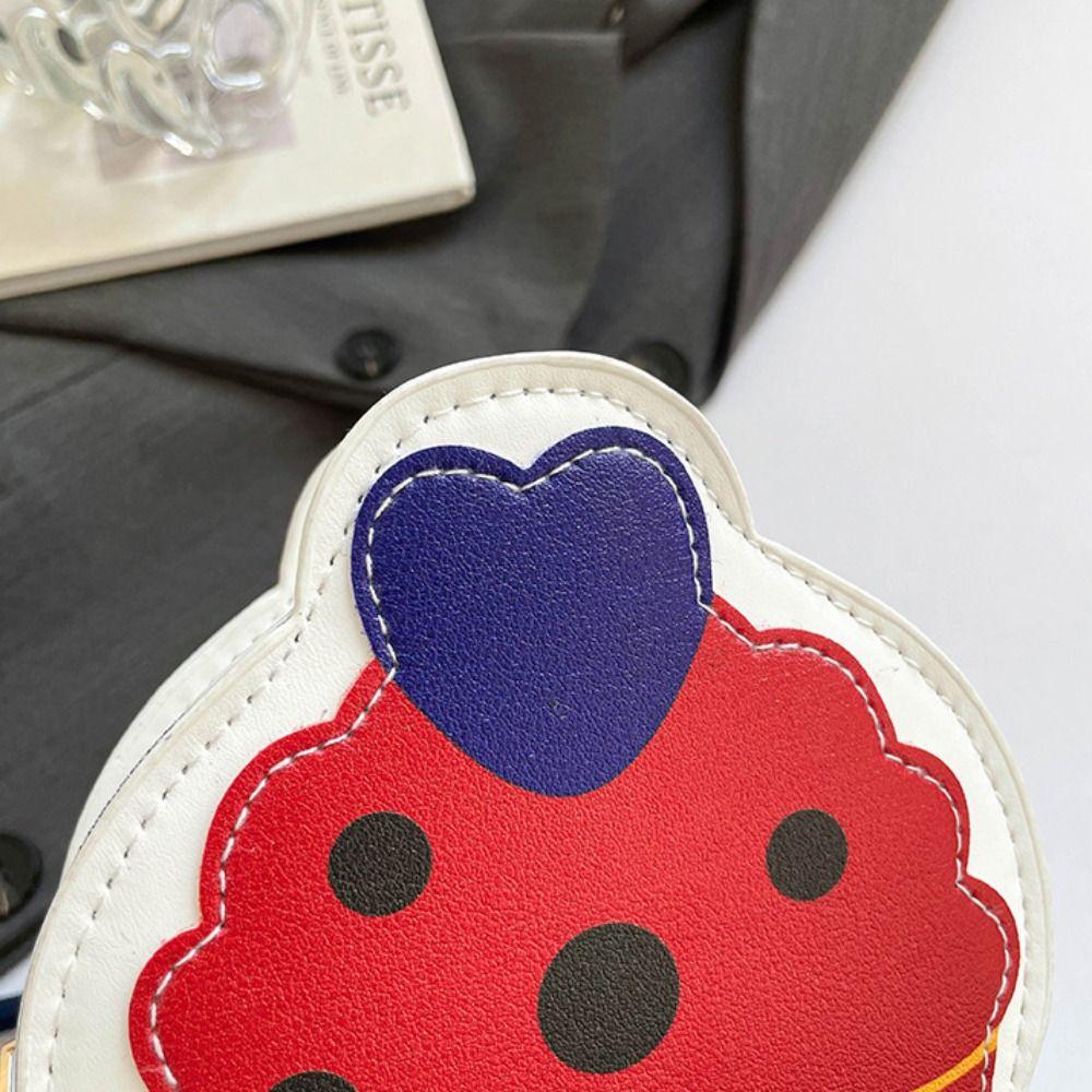 Cute Cartoon Shoulder Bag Cake Children's Purse Portable Cupcake Shape Crossbody Bag Travel