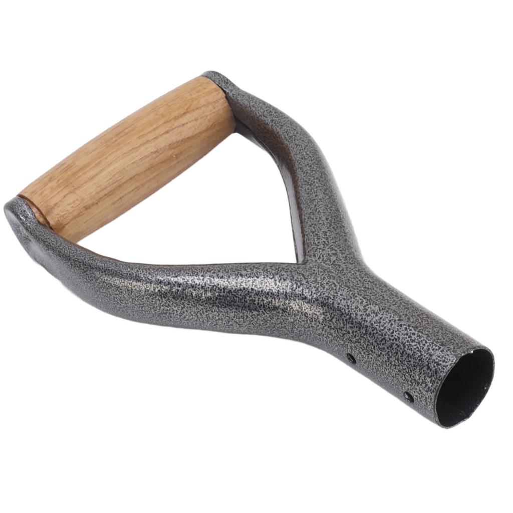 Shovel Handle Y Shaped 12.22in Inside Diameter Replacement Spade Handle with Wooden Grip for Garden Digging Raking Tool