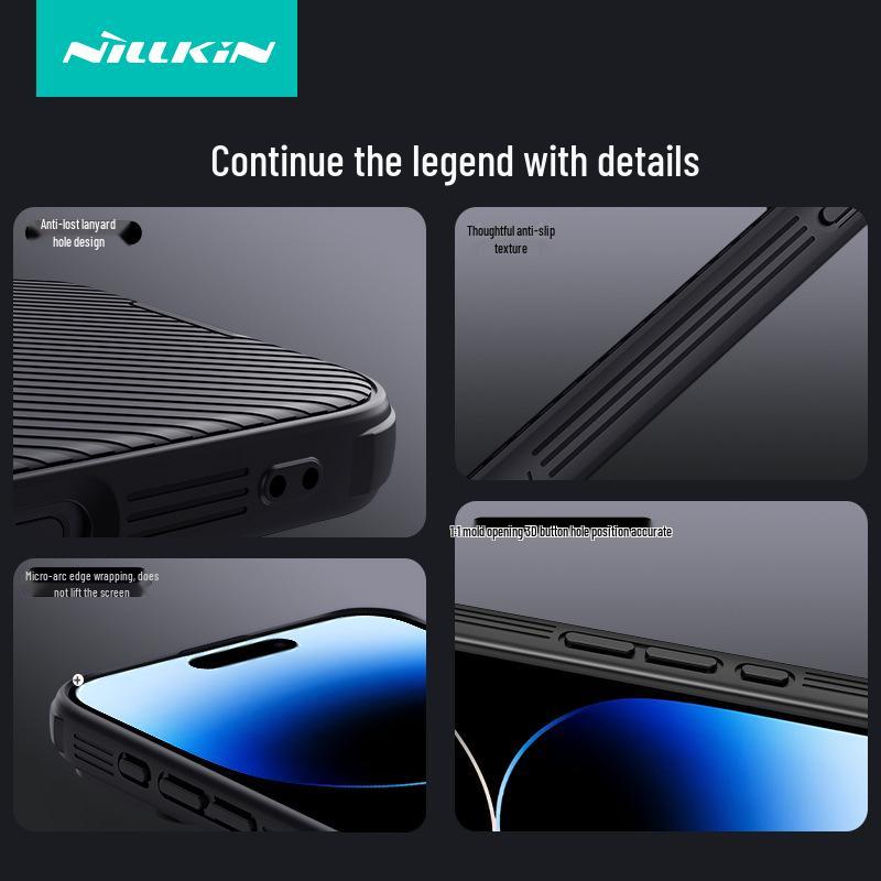 Nillkin iPhone 16 Pro Max Anti-Peep Lens Cover Case, Black Mirror.
