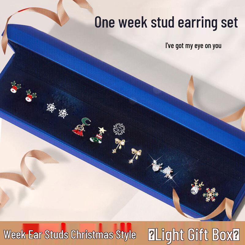 

S925 Silver Snowflake Earrings Set: Elegant Week-Long Gift for Girlfriend 925 Silver