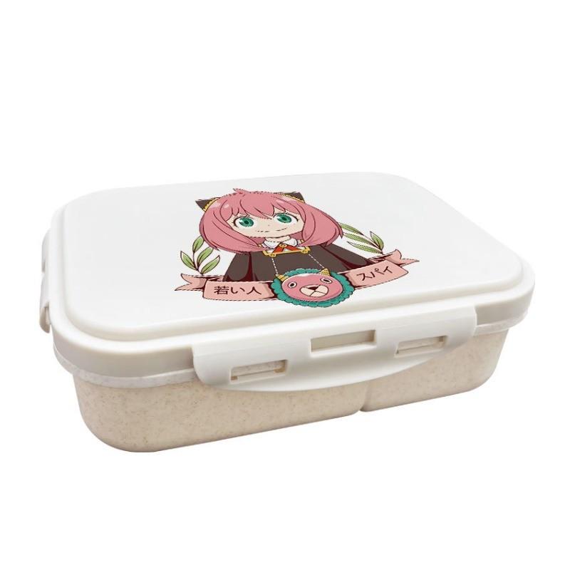 Anime Cartoon Spy X Family Printed Wheat Straw Lunch Box
