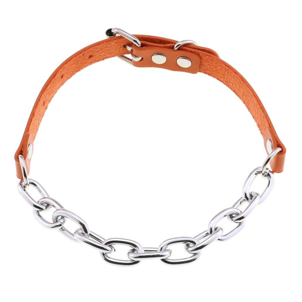 Punk Rock Chain Leather  Choker Women Metal Chocker Buckle Collar Necklace Girls Festival Goth Accessories