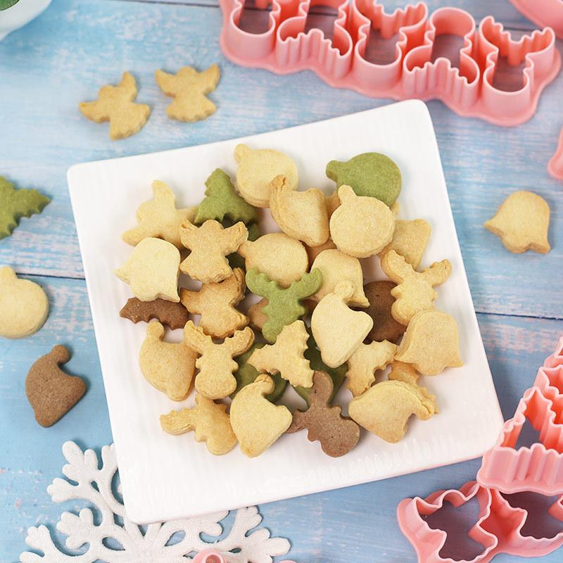 6Pcs 3D Christmas Cookie Cutters Biscuit Mold Gingerbread Man Cookie Mould Stamp Xmas  Year Party Decor Baking Tools