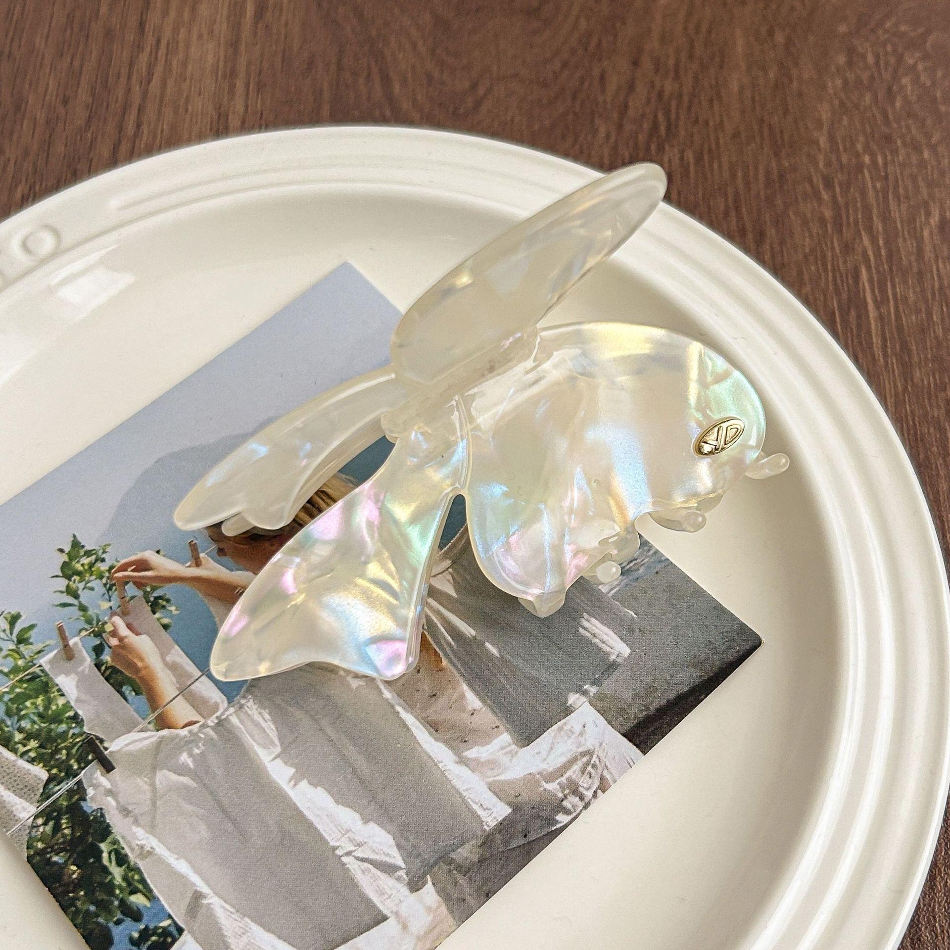 

1 шт. корейская ацетатная заколка-краб в виде бабочки, милая средняя заколка-акула премиум-класса для полупучка, заколка для волос с шариками-пучками, украшение для волос