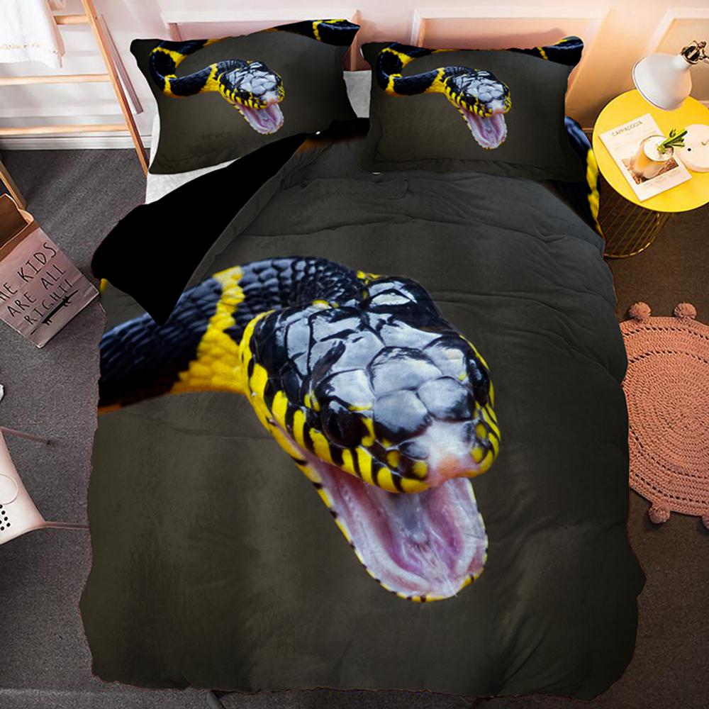 Original Snake Pattern Duvet Cover Set King Size Snake Bedding Set With Pillowcase Quilt Cover 2/3PCS Bedclothes Comforter Cover