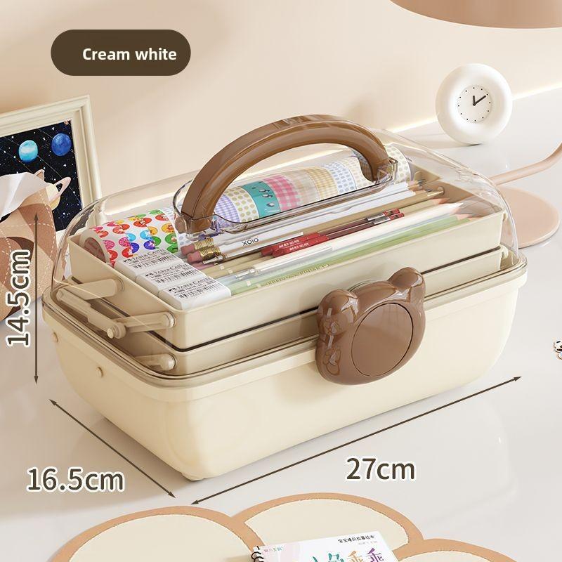 Kosmetik-Aufbewahrungsbox mit großer Kapazität Internet-Berühmtheit Kunststoff Staubdicht Transparent Desktop Tragbar Medikamenten-Aufbewahrungsbox