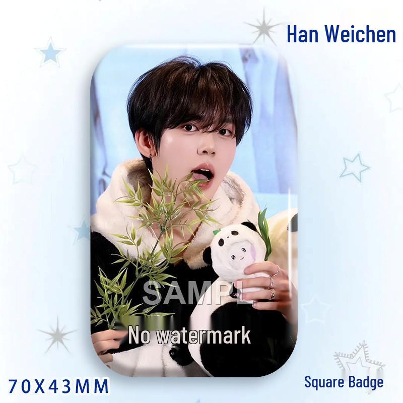 Han Weichen Star Idol Laser Tinplate Badge Brooch Pendant