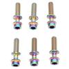 6PCS Bike Stem Bolts Titanium Alloy M5x20mm Bike Handlebar Stem Bolts Screws with Washer for Mountain Bikes Road Bikes