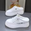 Damen Plateau Schuhe Mode Baotou Halbslipper Sommer Mesh Atmungsaktiv Lässige Pantoletten Schuhe für Damen Designer Vulkanisierte Pantoletten