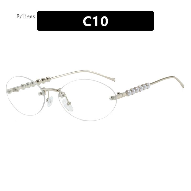 

New Frameless Oval Women s Sunglasses Gorgeous Pearl Sunglasses European And American Trendy High-end