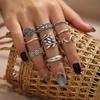 17KM Vintage Silver Color Butterfly Rings Set For Women Bohemian Leaves Star Moon Statement Rings Trendy 2021 Jewelry Gifts
