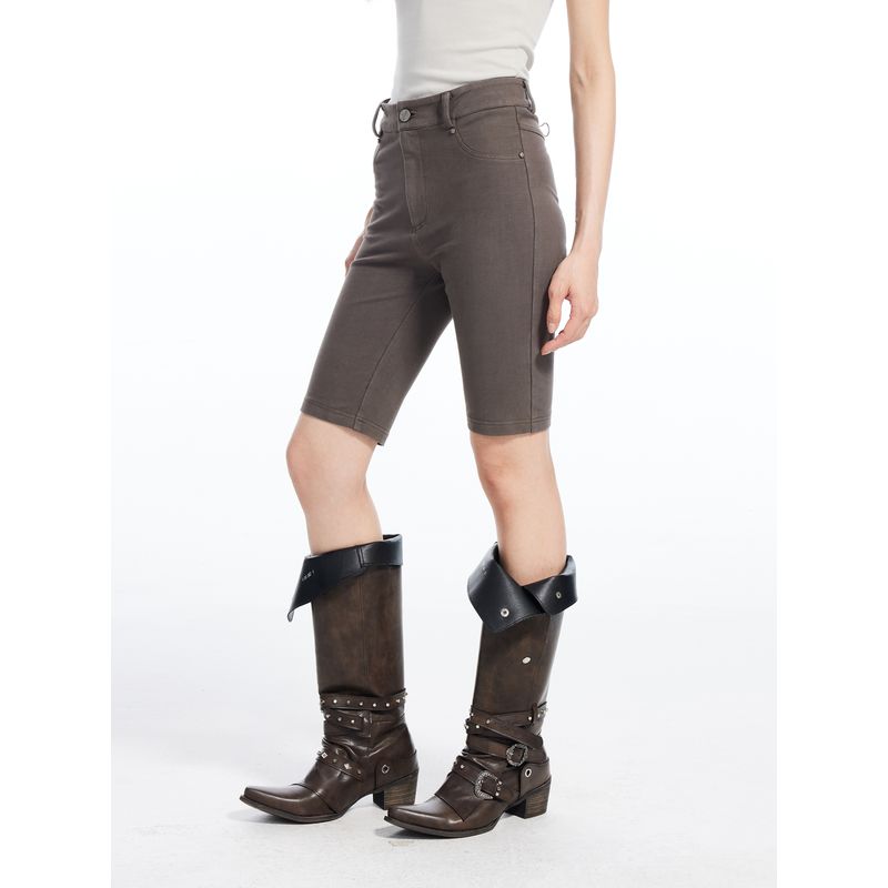 Silm High Waist Hip Lifting Stretch Cycling Leisure Shorts