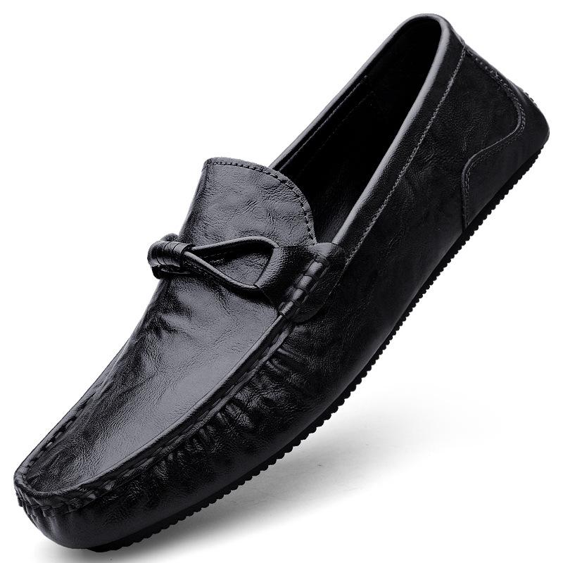 Fashion Cowhide Breathable Men's Casual Leather Shoes Soft Soled Men's Driving Shoes Loafers
