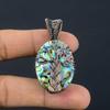 Abalone Shell 999 Copper Wire Wrapped Pendant, Handmade Gemstone Pendant Jewelry, Gifts For Wife Brand New Pendant