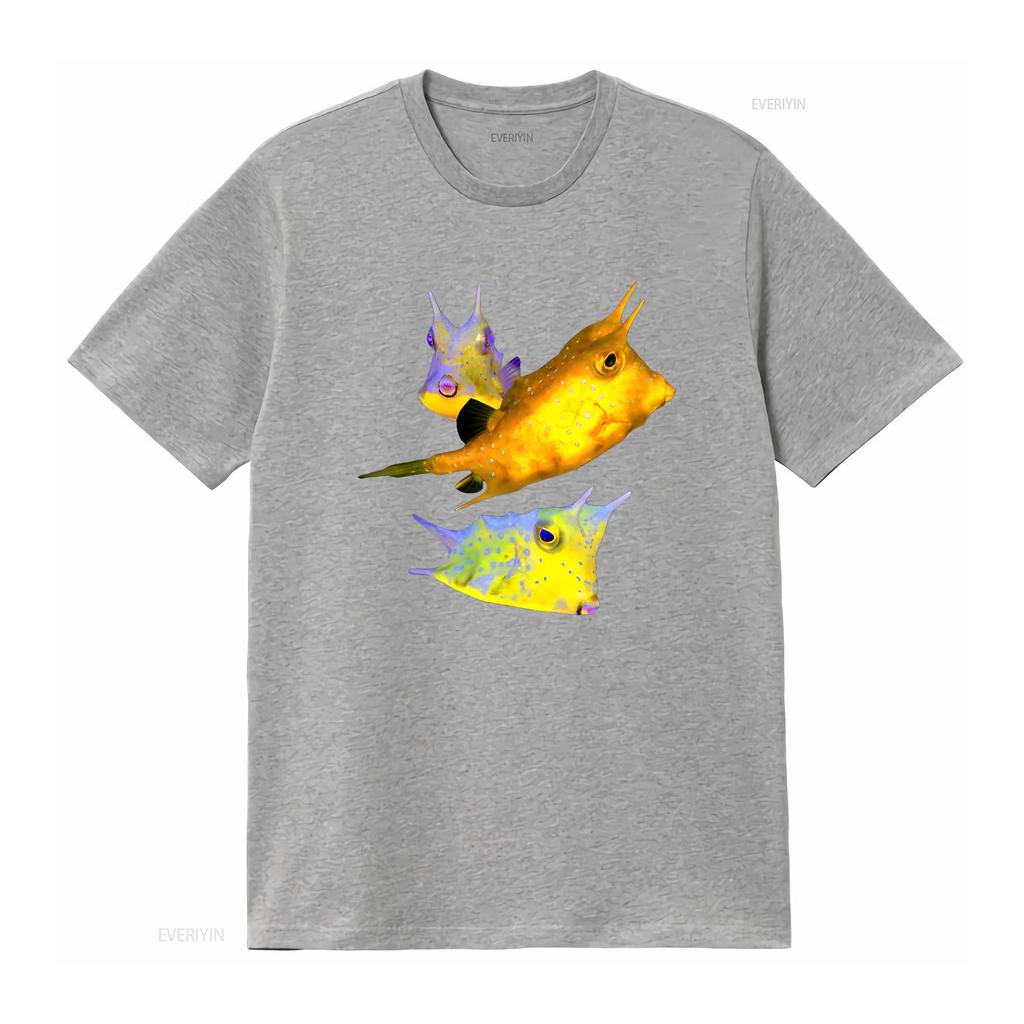 Kabeljau Fisch Salzwasser Aquarium Riffaquarium Kofferfisch Liebhaber T-Shirt vintage Gewaschen Lässig Leicht Bequem grafisch Mode
