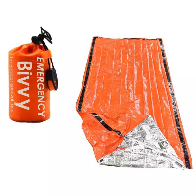 Acil Durum Uyku Tulumu Ultra Su Geçirmez Mylar Termal Battaniyeler Hafif Hayatta Kalma Uyku Tulumu Kamp Yürüyüş İçin Sıcak Tutar
