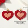 1 Pair of Red Pink Color Scheme Stud Earrings Peach Heart Love Classic Trendy Personality Vacation Ear Jewelry