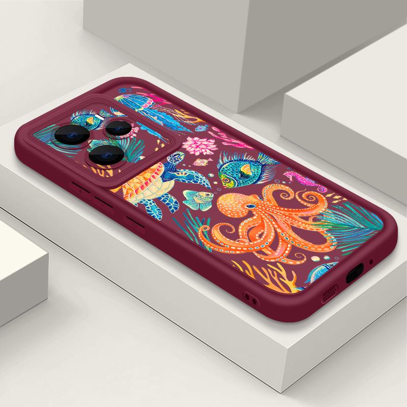 Soft TPU Phone Case For Xiaomi Redmi Note 15 14 13 Pro 4G For Redmi Note 13 14 Pro Plus 5G Cartoon Octopus Silicone Back Cover