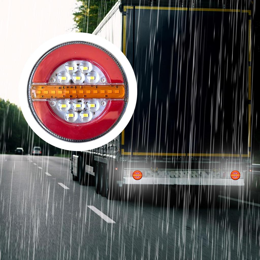 LED Trailer Light 5.3 Inch Round Stop Turn Tail Lights LED Rear Lighting Stop Turn Lamp Safety Accessories For RV Car Truck Boat