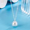 Sterling Silver Necklace Imitation Pearl Pendant Necklace Women Fashion Simple Birthday Wedding Anniversary Jewelry Gift