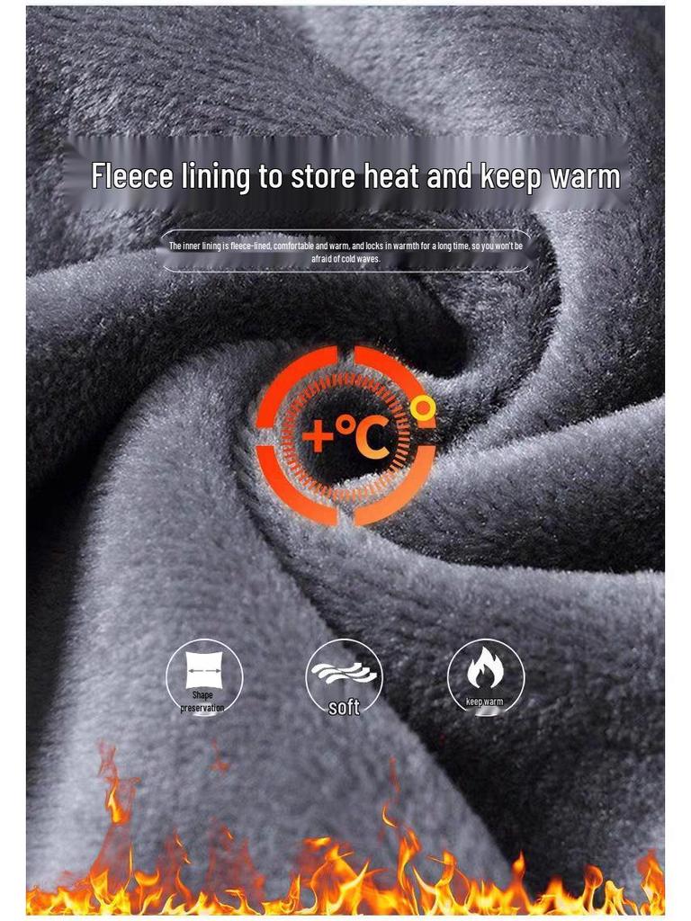 Męskie spodnie casualowe o prostych nogawkach z podszewką z polaru Douyin na zimę 2024