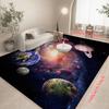 Galactic Planet Space Rug – Immersive Galaxy & Planet Print Carpet with Nebula, Earth, Moon & Saturn Designs, Cosmic Decor