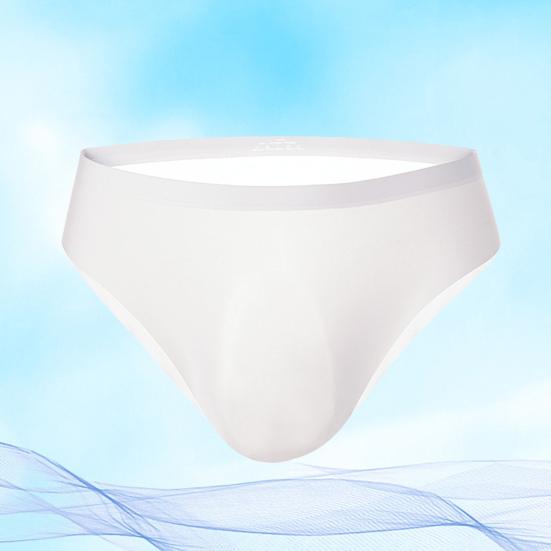 Summer Ultra-Thin Ice Silk Sexy Men Briefs Translucent Low-rise Seamless 3D U Convex