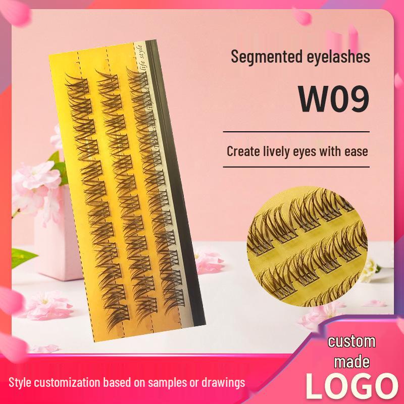 

Segmented Natural Curl False Eyelashes for Self-Application D curl