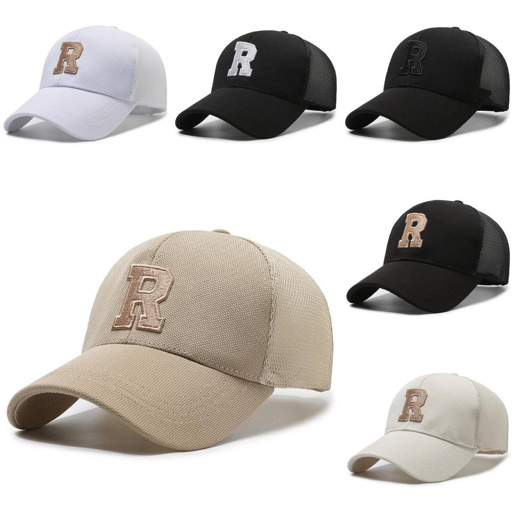 R Embroidery Letter Baseball Cap Adjustable Breathable Outdoors Protection Sun