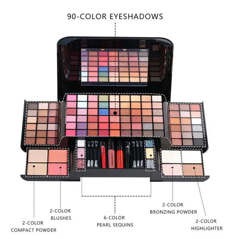 Lip Palette Face Makeup Kit Full Professional Set Blusher Lip Gloss Shimmer Shadow Palette, 01, 1 Piece