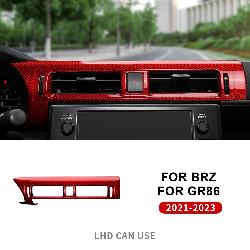 Настоящее жесткое углеволокно для Subaru BRZ Toyota GR86 2025 2025 2025 2025 Крышка воздуховыпускного отверстия центральной консоли Отделка интерьера для леворульного автомобиля