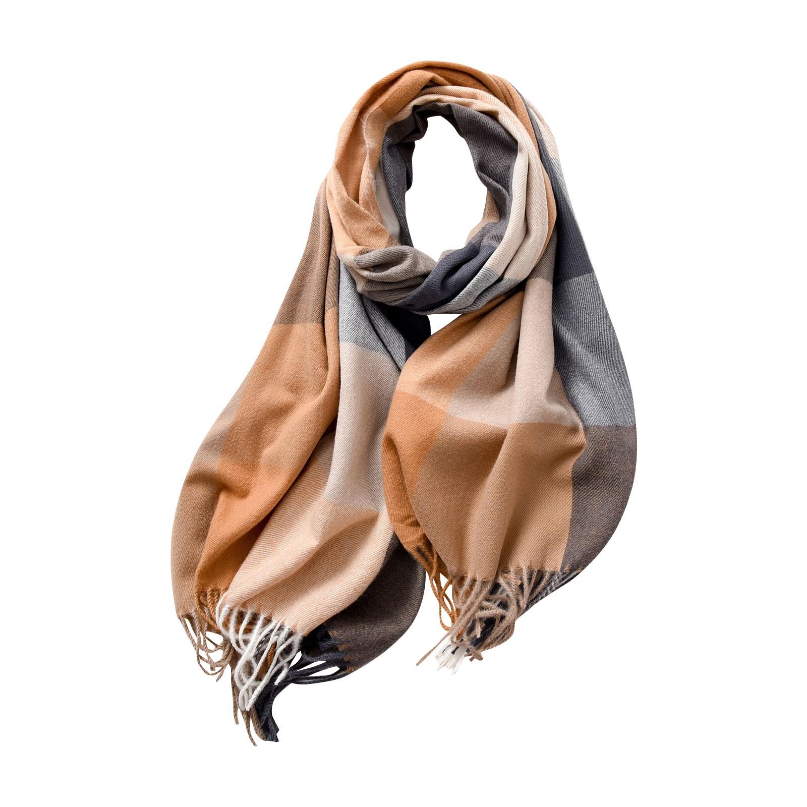 

Шарф в полоску, большой, элегантный и теплый зимний шарф One Size